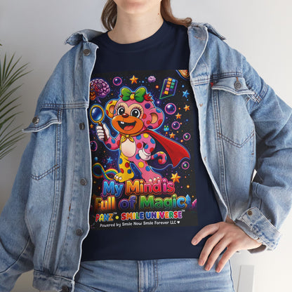 Panz™ Unisex Heavy Cotton™ Tee – "My Mind is Full of Magic" Graphic | Smile Universe Collection