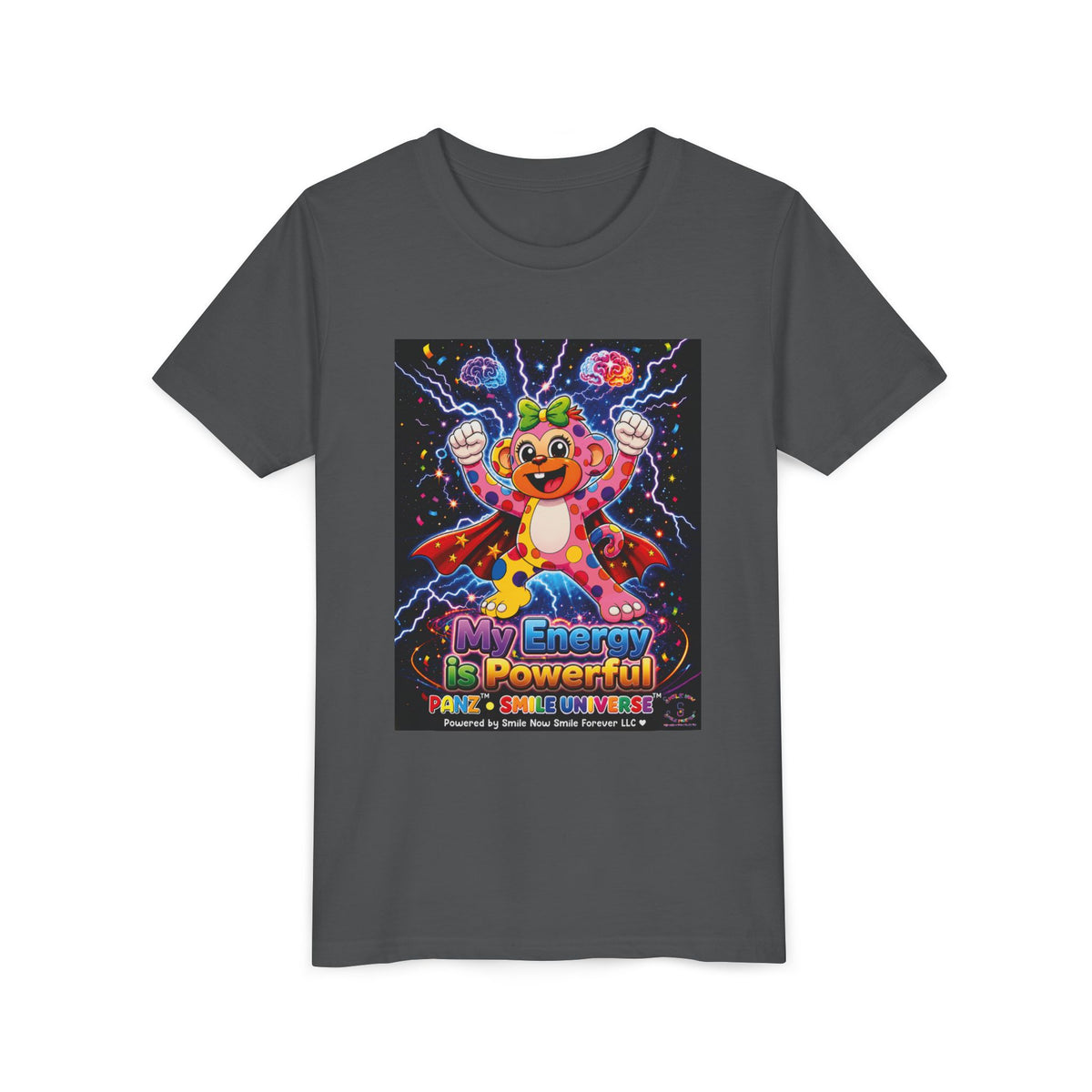 Panz™ Youth Short Sleeve Tee – "My Energy is Powerful" Graphic Tee | Smile Universe Collection