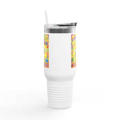 Potz™ Insulated Travel Mug 40oz – "My ADHD Brain is Full of Brilliant Ideas!" Graphic Tumbler | Smile Universe Collection