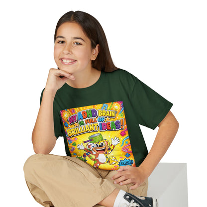 Potz™ Youth DryBlend® T-Shirt – "My ADHD Brain is Full of Brilliant Ideas!" Graphic Tee | Smile Universe Collection