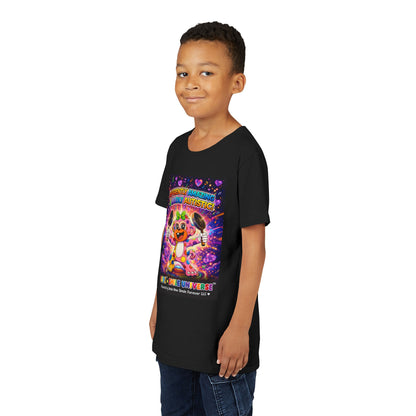 Panz™ Youth Short Sleeve Tee – "Differently Amazing & Loudly Autistic!" Graphic | Smile Universe Collection