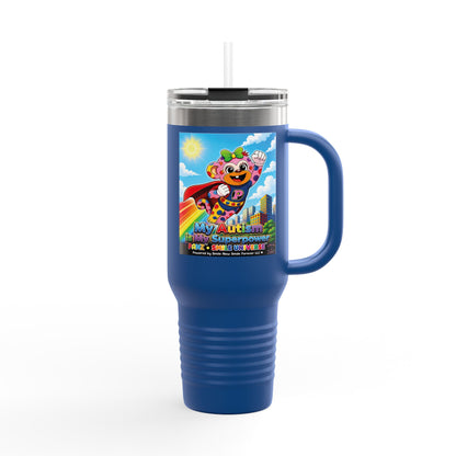 Panz™ 40oz Insulated Travel Mug – "My Autism is My Superpower" Graphic | Smile Universe Collection