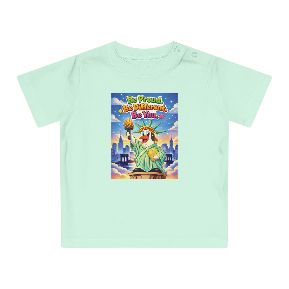 TuBz™ "Be Proud. Be Different. Be You." Baby T- Shirt - Cute Inspirational Infant Tee