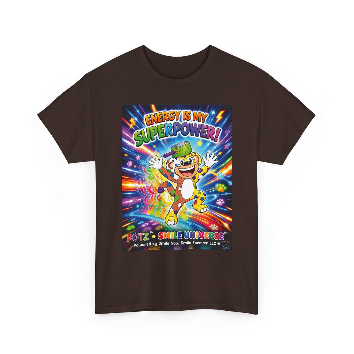 Potz™ Unisex Heavy Cotton™ Tee – "Energy is My Superpower!" Graphic Tee | Smile Universe Collection