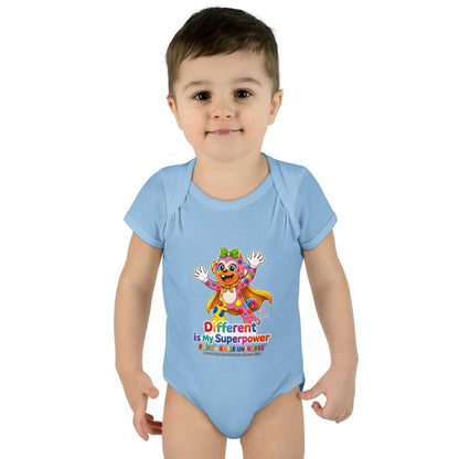 Panz™ Infant Baby Rib Bodysuit – "Different is My Superpower" Graphic | Smile Universe Collection
