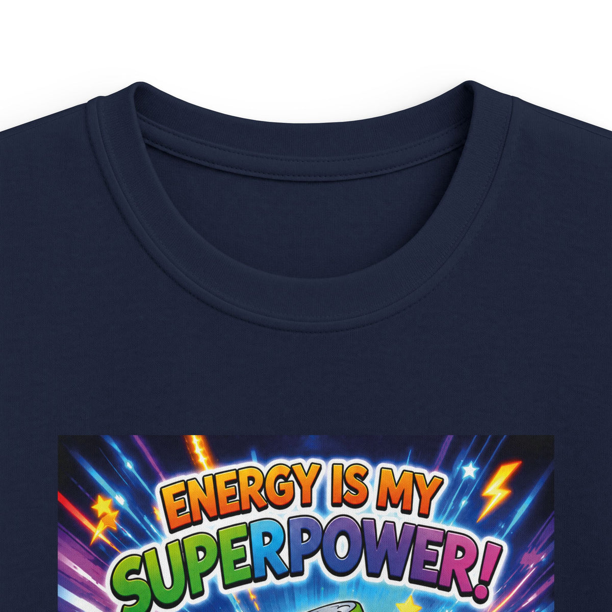 Potz™ Kids Softstyle Tee – "Energy is My Superpower!" Graphic Tee | Smile Universe Collection