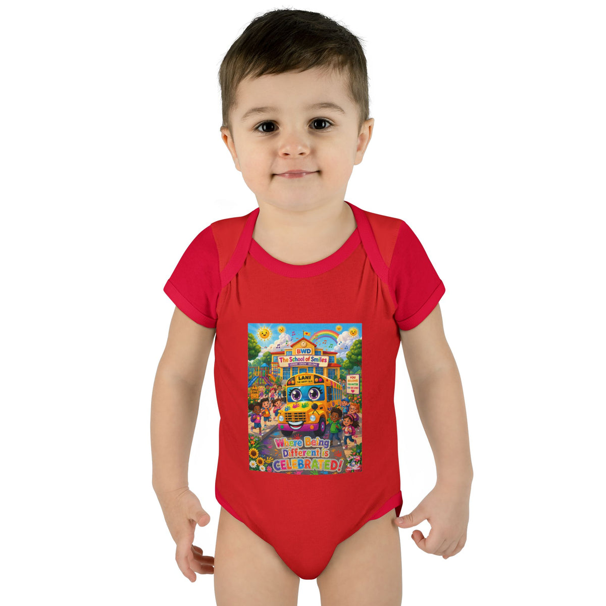 Lani™ Infant Baby Rib Bodysuit – "Where Being Different is CELEBRATED!" Graphic