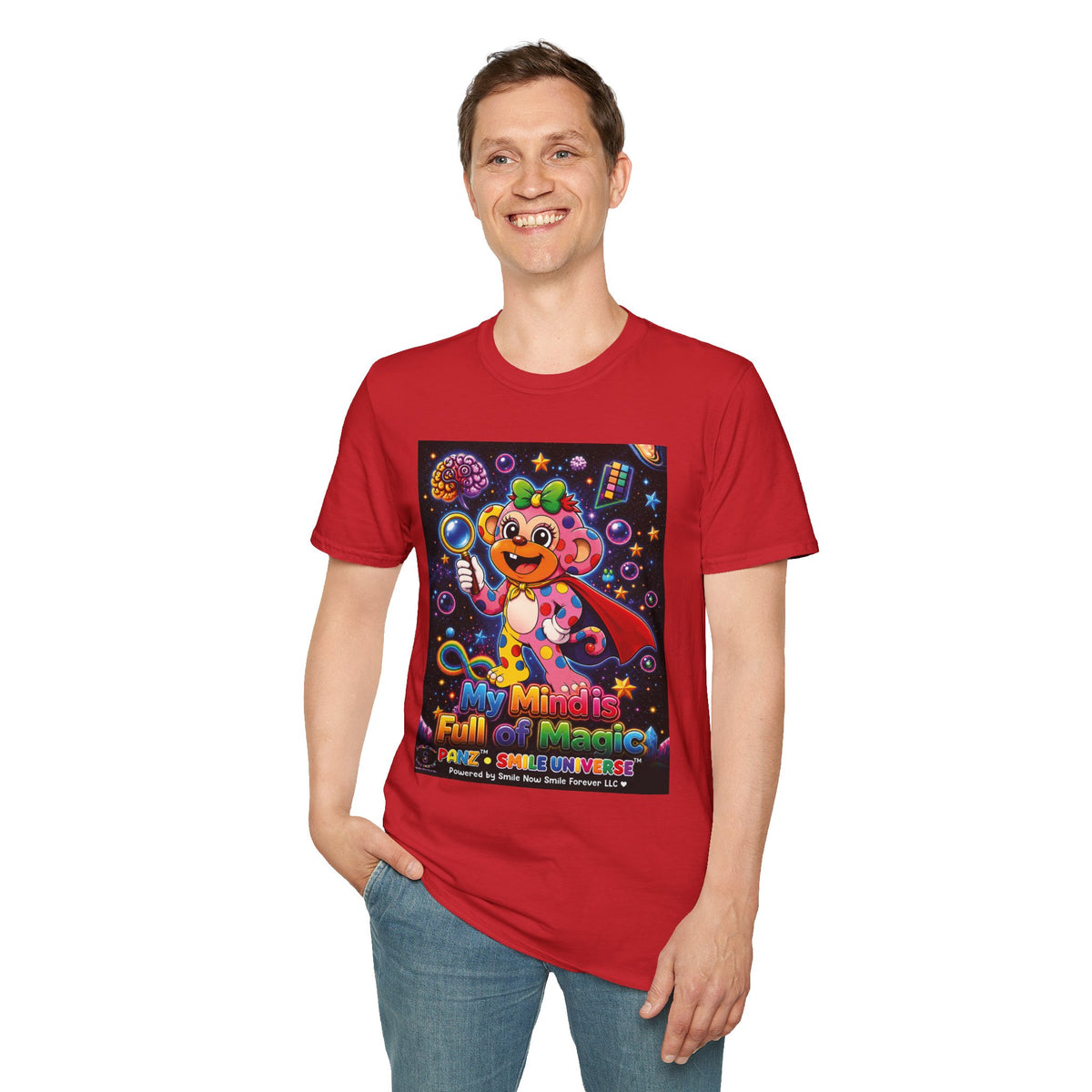 Panz™ Unisex Softstyle T-Shirt – "My Mind is Full of Magic" Graphic | Smile Universe Collection