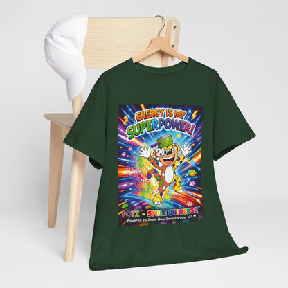 Potz™ Unisex Heavy Cotton™ Tee – "Energy is My Superpower!" Graphic Tee | Smile Universe Collection