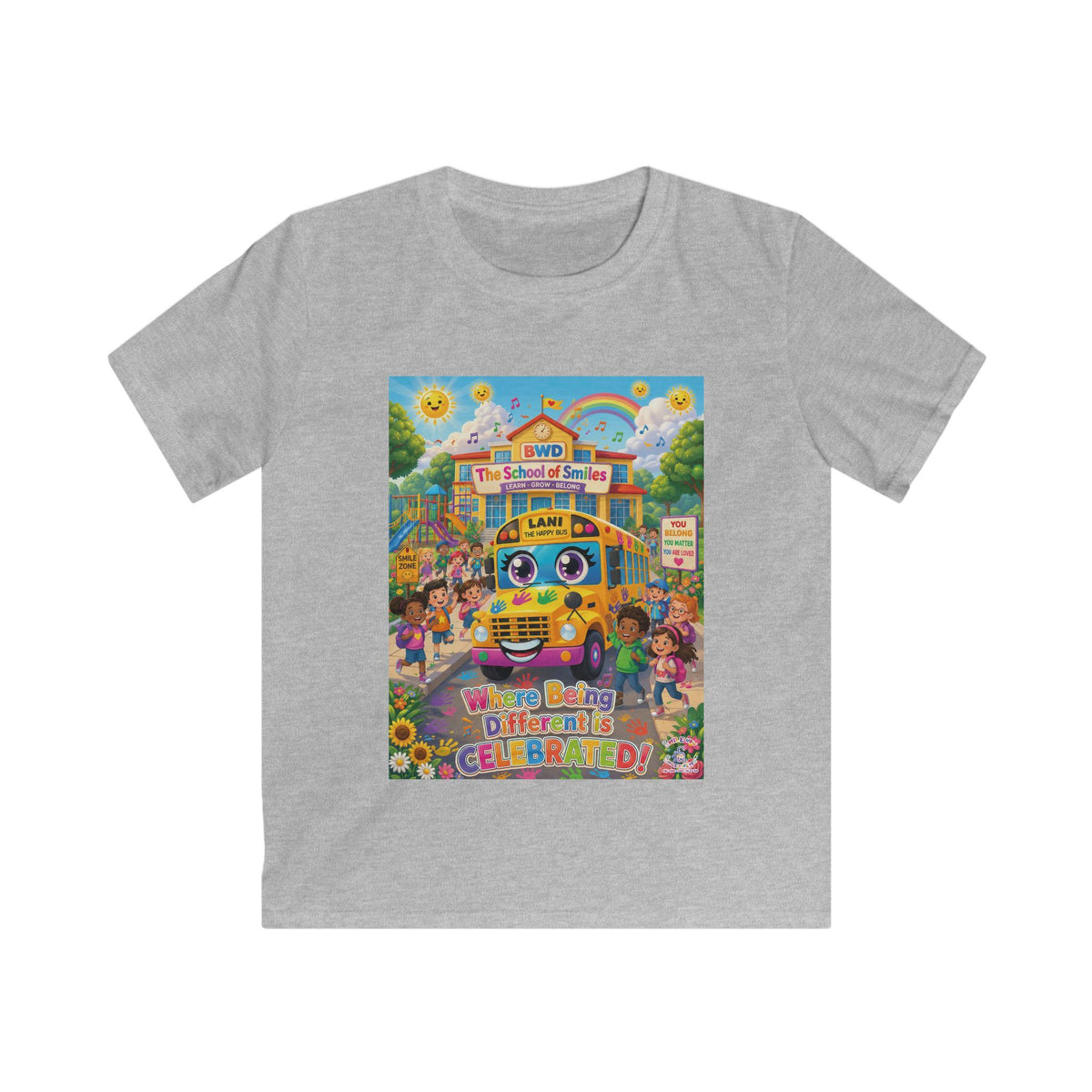 Lani™ Kids Softstyle Tee – "Where Being Different is CELEBRATED!" Graphic Shirt