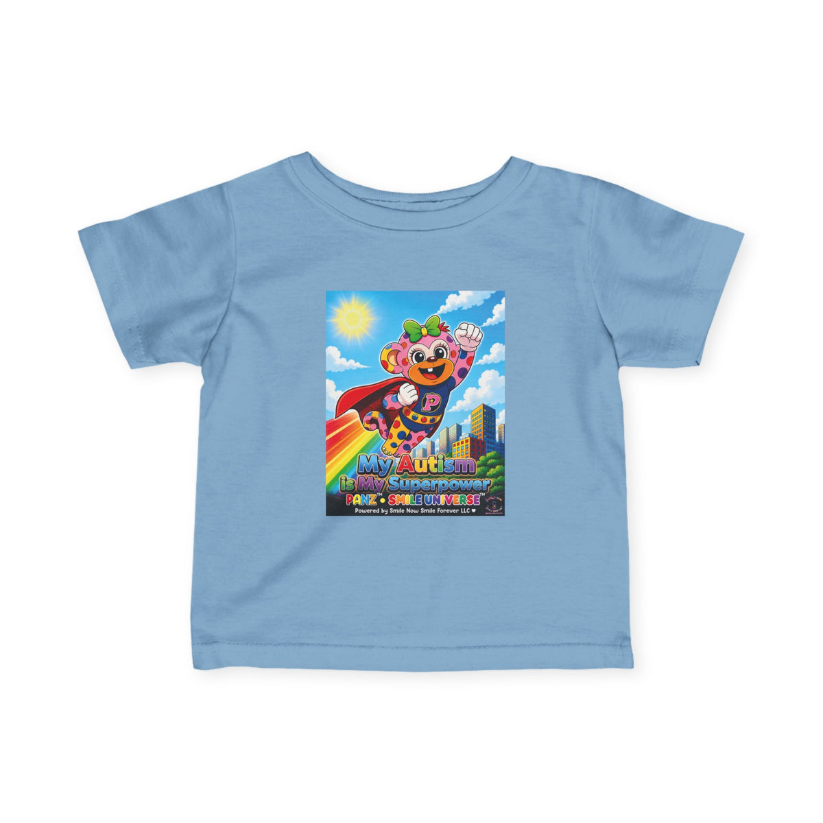 Panz™ Infant Fine Jersey Tee – "My Autism is My Superpower" Graphic | Smile Universe Collection