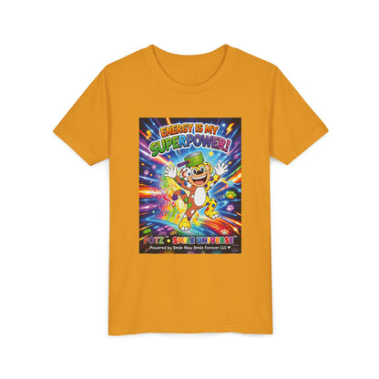 Potz™ Youth Short Sleeve Tee – "Energy is My Superpower!" Graphic Tee | Smile Universe Collection