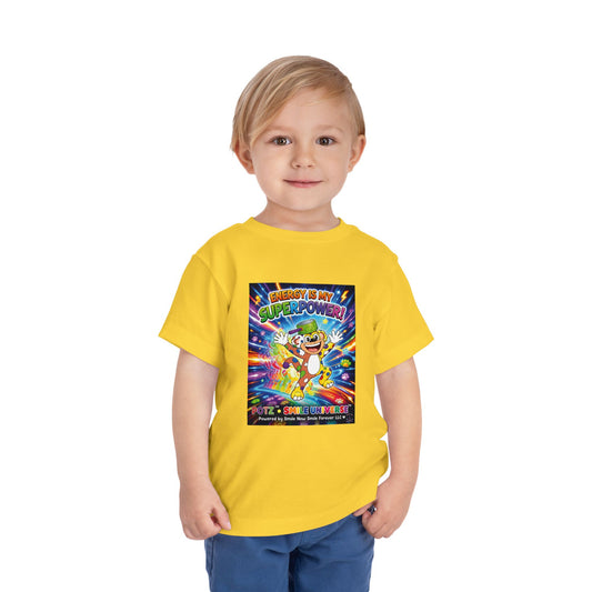 Potz™ Toddler Short Sleeve Tee – "Energy is My Superpower!" Graphic Tee | Smile Universe Collection