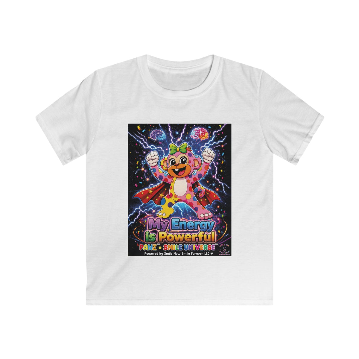 Panz™ Kids Softstyle Tee – "My Energy is Powerful" Graphic Tee | Smile Universe Collection