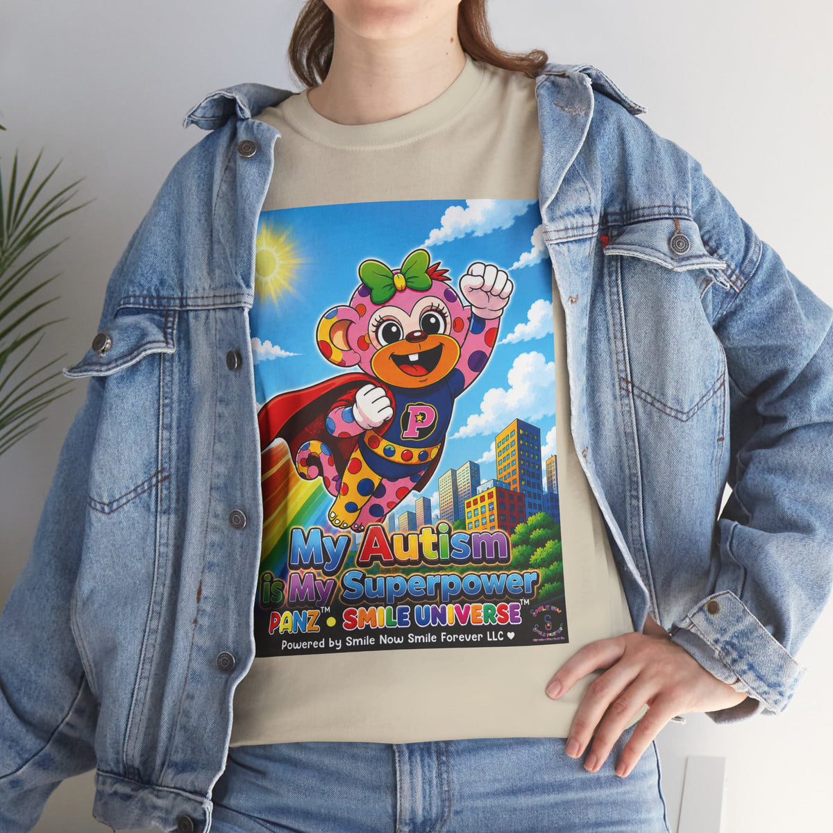 Panz™ Unisex Heavy Cotton™ Tee – "My Autism is My Superpower" Graphic | Smile Universe Collection