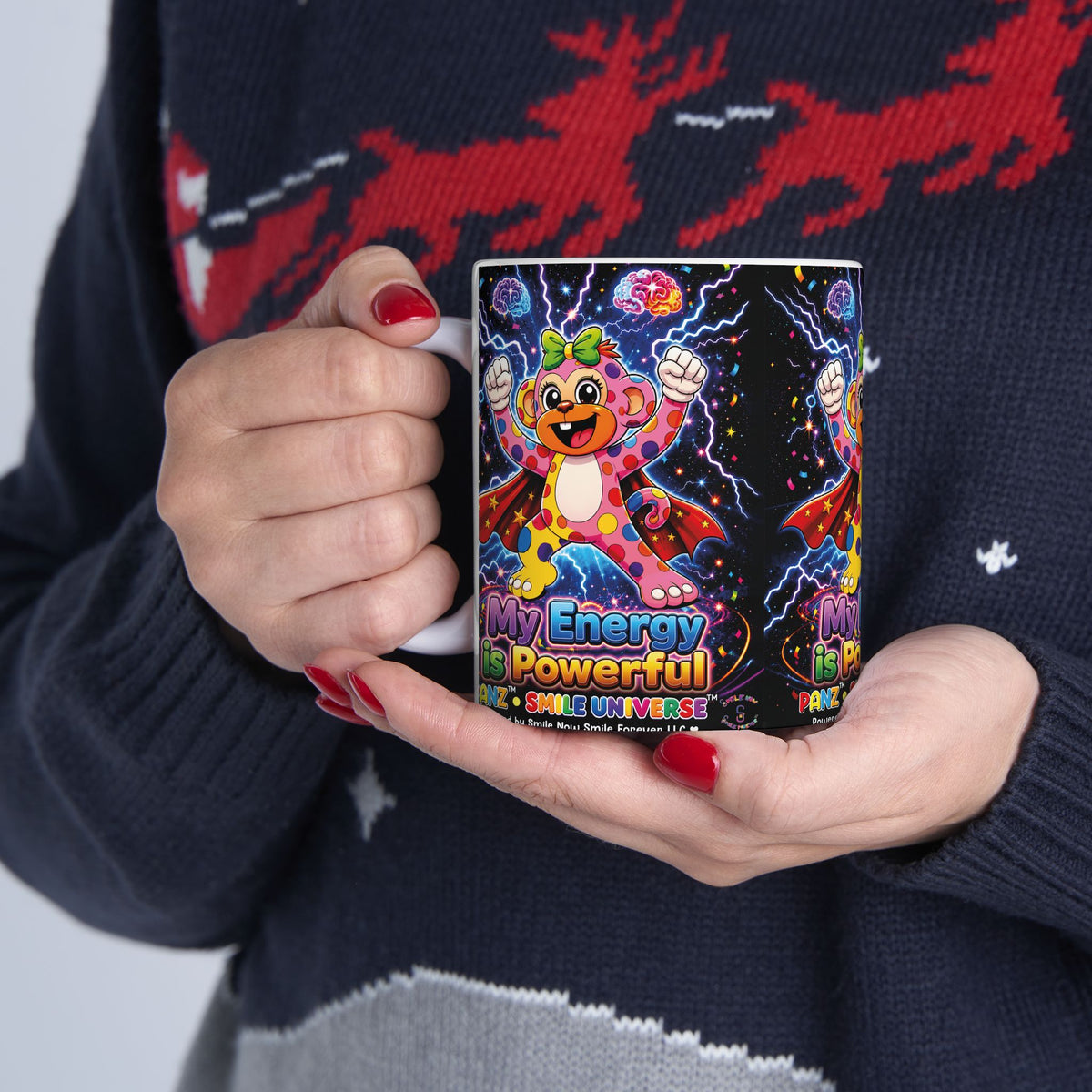 Panz™ Ceramic Mug – "My Energy is Powerful" Graphic Coffee Mug | Smile Universe Collection