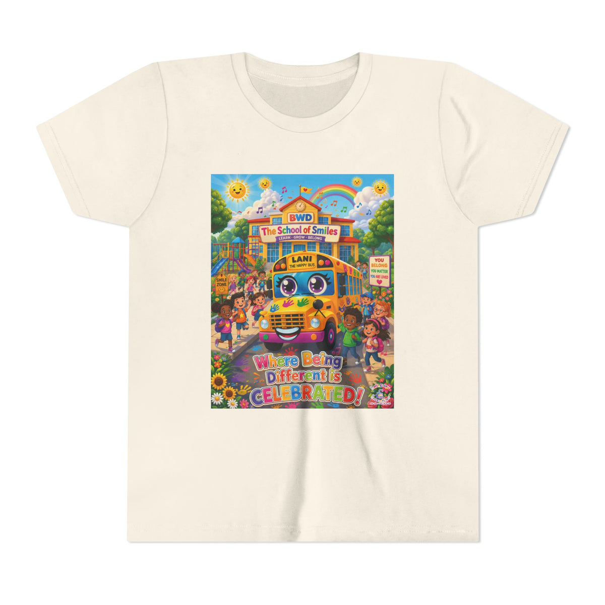 Lani™ Youth Short Sleeve Tee – "Where Being Different is CELEBRATED!" Graphic Shirt