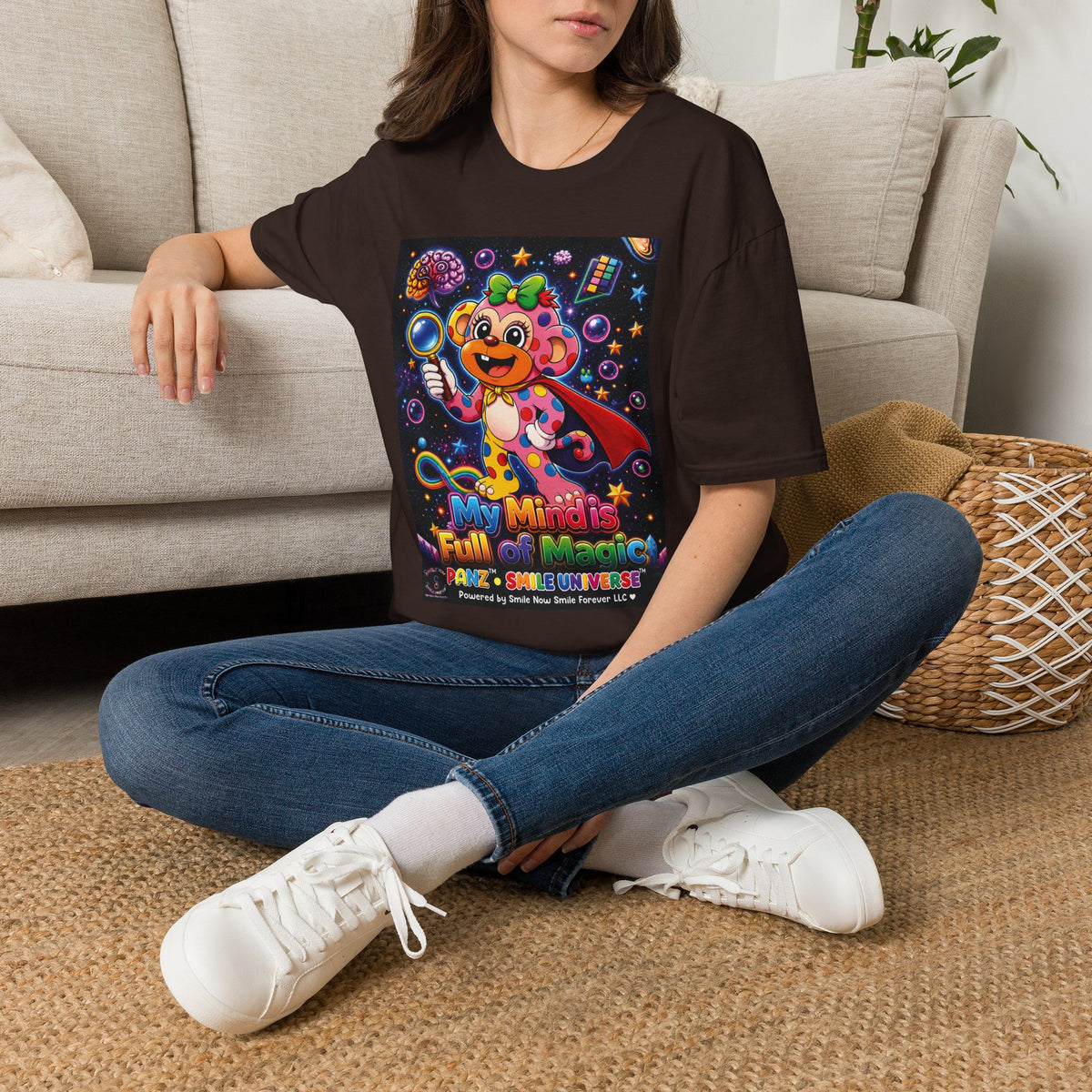 Panz™ Unisex Softstyle T-Shirt – "My Mind is Full of Magic" Graphic | Smile Universe Collection
