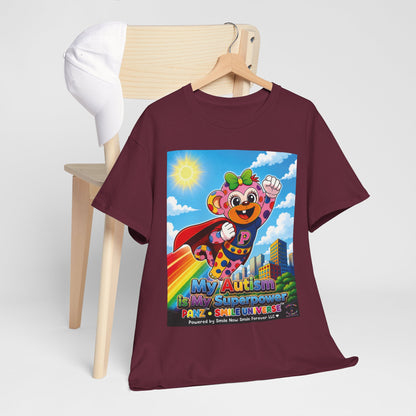 Panz™ Unisex Heavy Cotton™ Tee – "My Autism is My Superpower" Graphic | Smile Universe Collection
