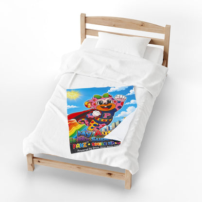 Panz™ Velveteen Plush Blanket – "My Autism is My Superpower" Graphic | Smile Universe Collection