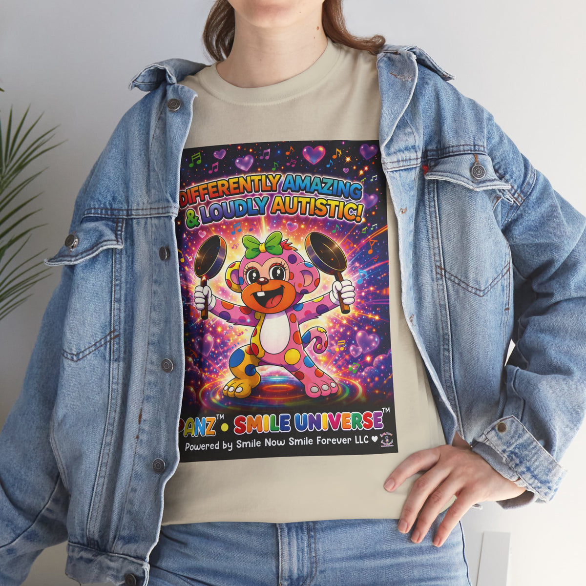 Panz™ Unisex Heavy Cotton™ Tee – "Differently Amazing & Loudly Autistic!" Graphic | Smile Universe Collection