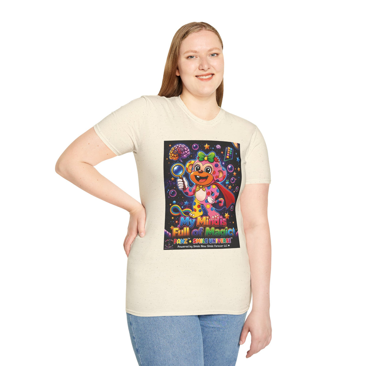 Panz™ Unisex Softstyle T-Shirt – "My Mind is Full of Magic" Graphic | Smile Universe Collection
