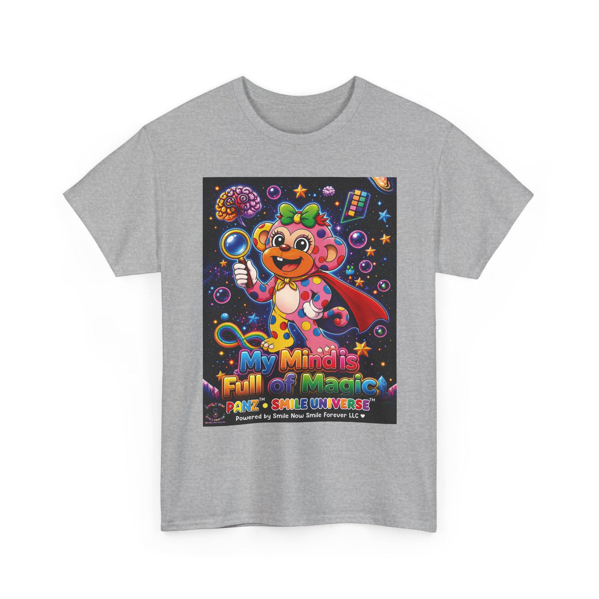 Panz™ Unisex Heavy Cotton™ Tee – "My Mind is Full of Magic" Graphic | Smile Universe Collection