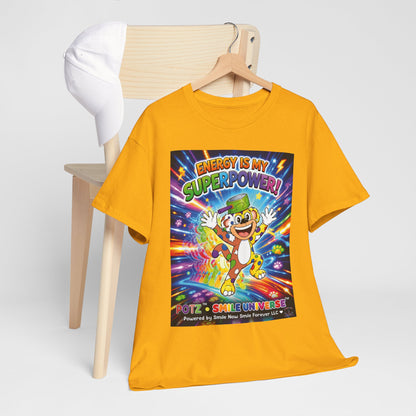 Potz™ Unisex Heavy Cotton™ Tee – "Energy is My Superpower!" Graphic Tee | Smile Universe Collection