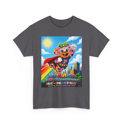 Panz™ Unisex Heavy Cotton™ Tee – "My Autism is My Superpower" Graphic | Smile Universe Collection