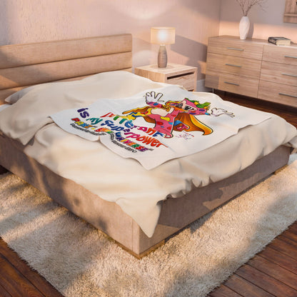 Panz™ Velveteen Plush Blanket – "Different is My Superpower" Graphic | Smile Universe Collection