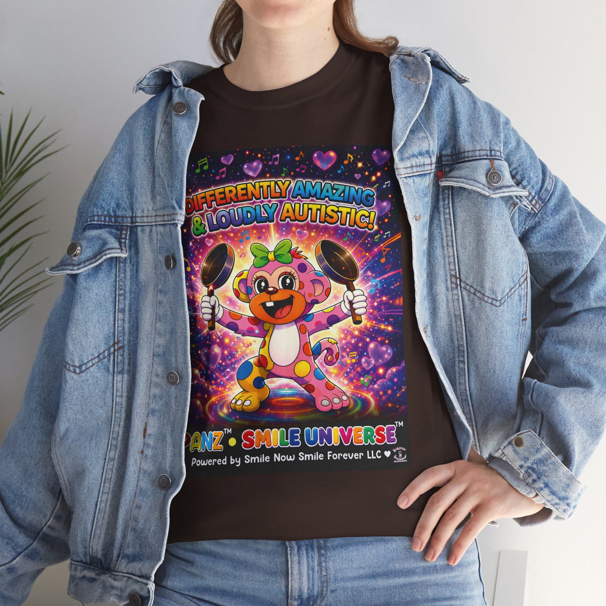 Panz™ Unisex Heavy Cotton™ Tee – "Differently Amazing & Loudly Autistic!" Graphic | Smile Universe Collection