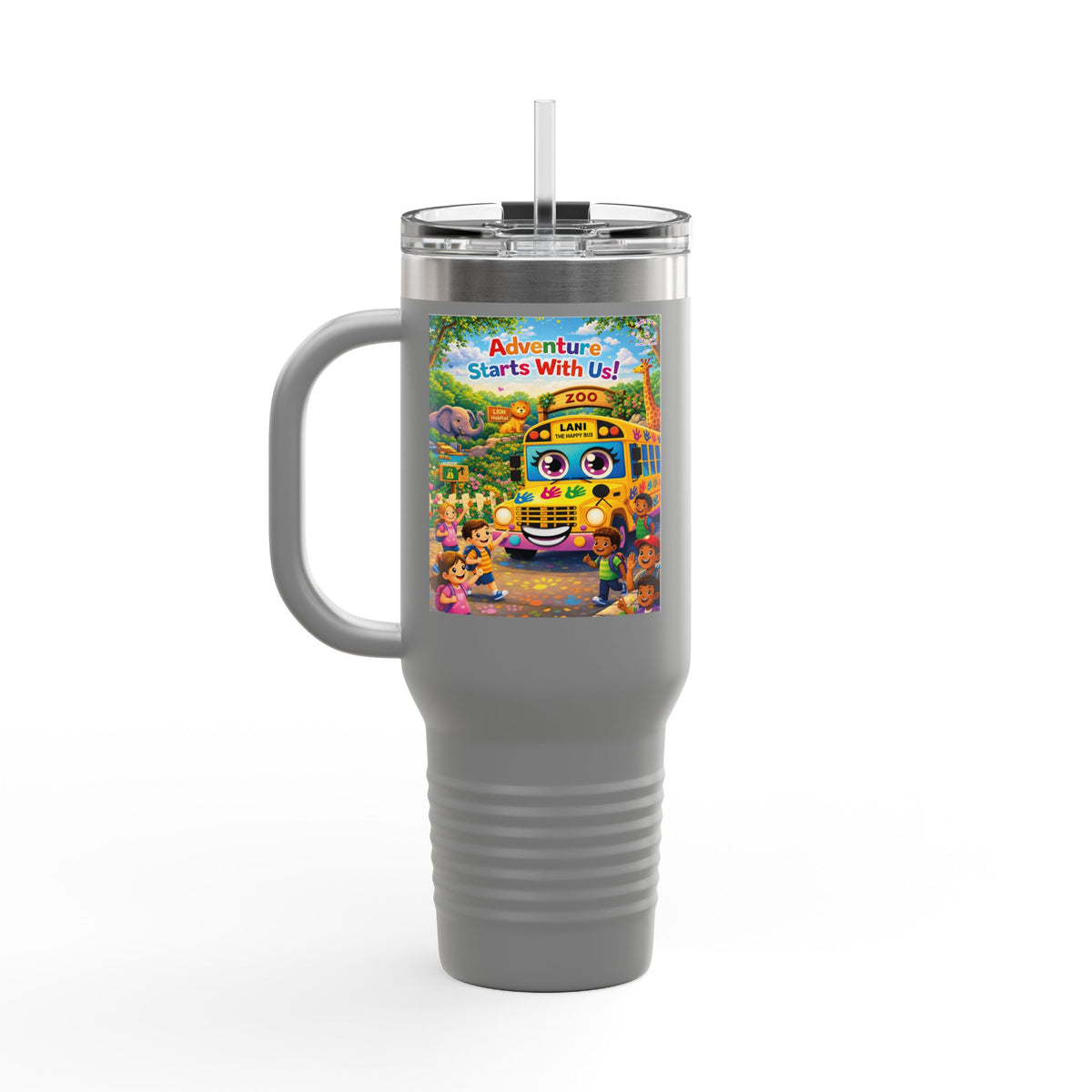 Lani™ 40oz Insulated Travel Mug – "Adventure Starts With Us!" Graphic