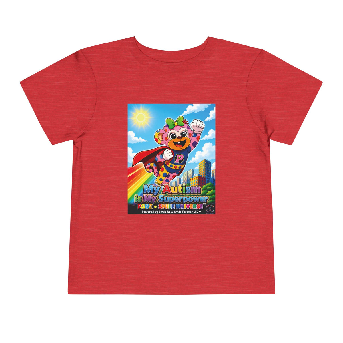 Panz™ Toddler Short Sleeve Tee – "My Autism is My Superpower" Graphic | Smile Universe Collection