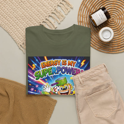 Potz™ Unisex Heavy Cotton™ Tee – "Energy is My Superpower!" Graphic Tee | Smile Universe Collection