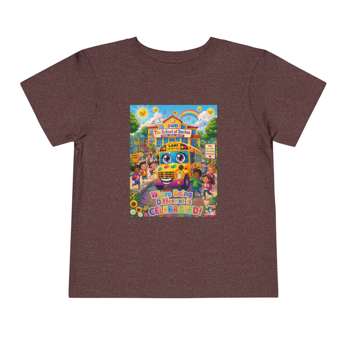 Lani™ Toddler Short Sleeve Tee – "Where Being Different is CELEBRATED!" Graphic Shirt