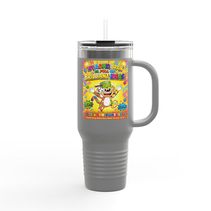 Potz™ Insulated Travel Mug 40oz – "My ADHD Brain is Full of Brilliant Ideas!" Graphic Tumbler | Smile Universe Collection