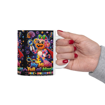 Panz™ Ceramic Mug (11oz & 15oz) – "My Mind is Full of Magic" Graphic | Smile Universe Collection