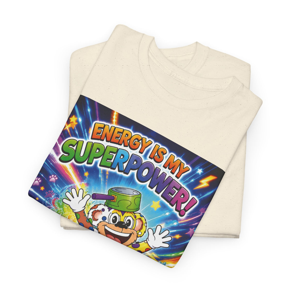 Potz™ Unisex Heavy Cotton™ Tee – "Energy is My Superpower!" Graphic Tee | Smile Universe Collection