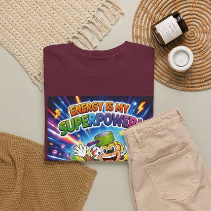 Potz™ Unisex Heavy Cotton™ Tee – "Energy is My Superpower!" Graphic Tee | Smile Universe Collection