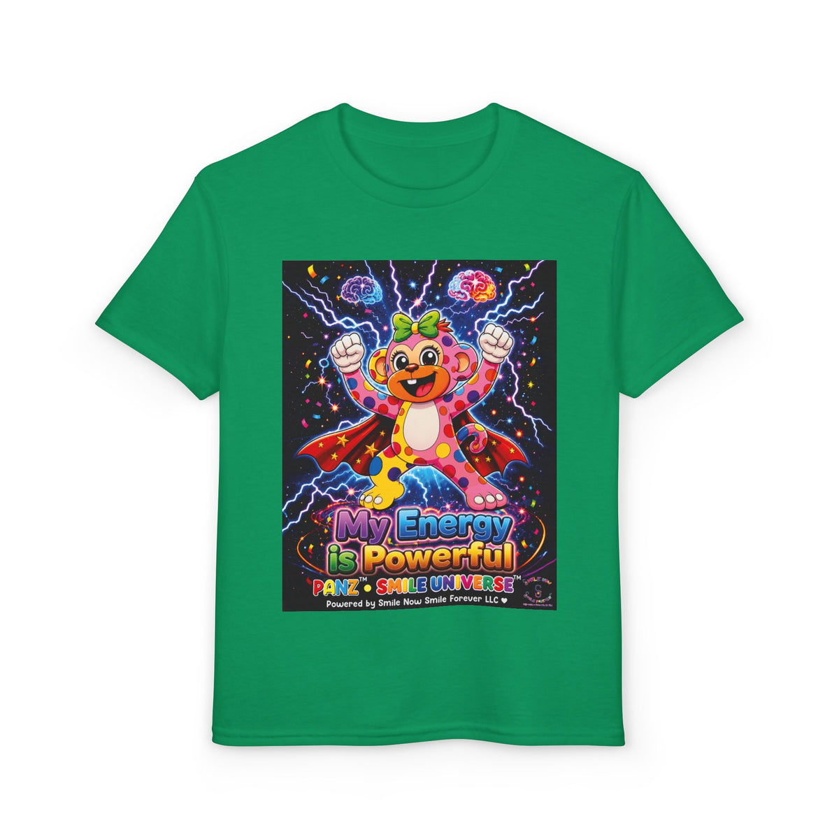 Panz™ Youth DryBlend® T-Shirt – "My Energy is Powerful" Graphic Tee | Smile Universe Collection