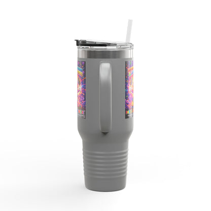 Panz™ 40oz Insulated Travel Mug – "Differently Amazing & Loudly Autistic!" Graphic | Smile Universe Collection