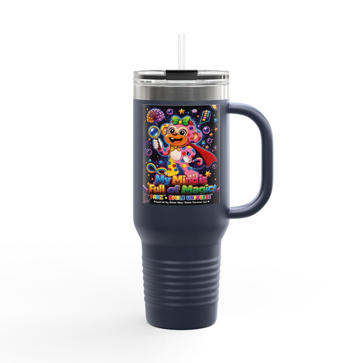 Panz™ 40oz Insulated Travel Mug – "My Mind is Full of Magic" Graphic | Smile Universe Collection