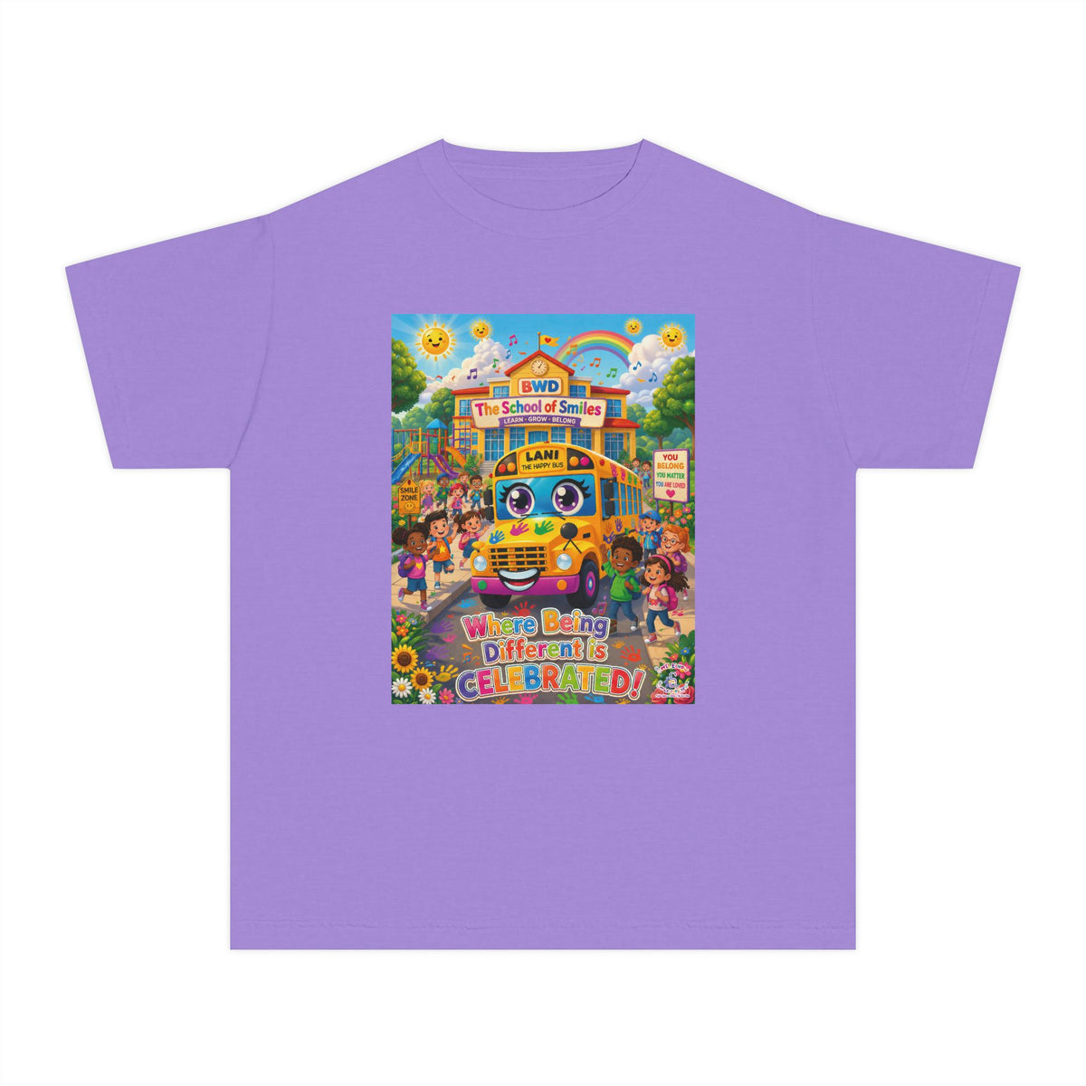 Lani™ Youth Midweight Tee – "Where Being Different is CELEBRATED!" Graphic Shirt