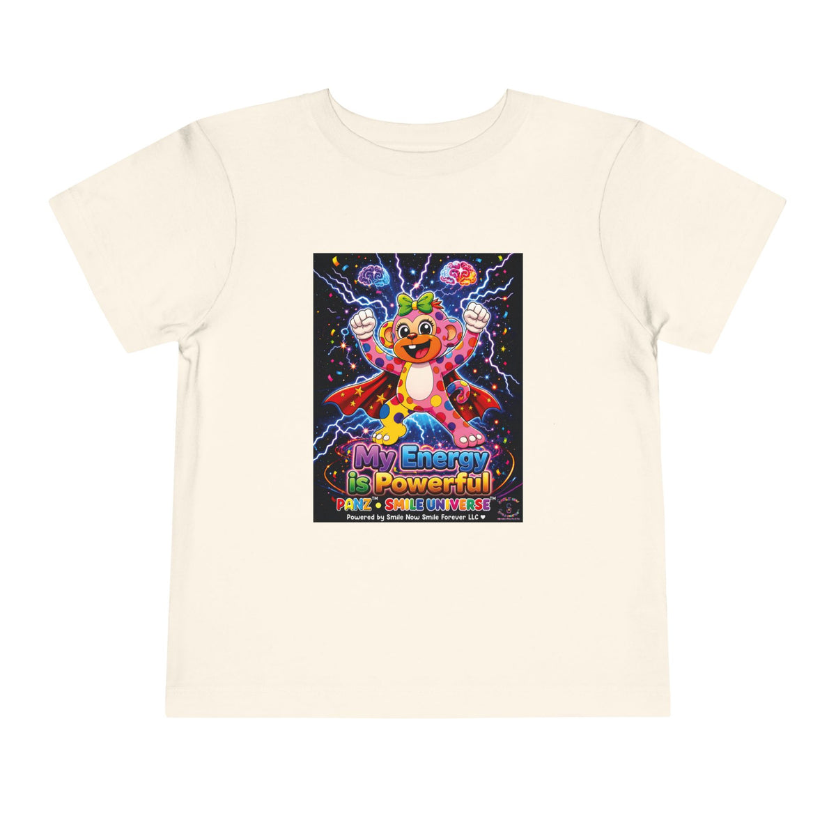 Panz™ Toddler Short Sleeve Tee – "My Energy is Powerful" Graphic Tee | Smile Universe Collection