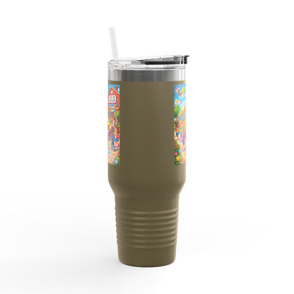 Lani™ 40oz Insulated Travel Mug – "Let's Sing Happiness Together!" Graphic