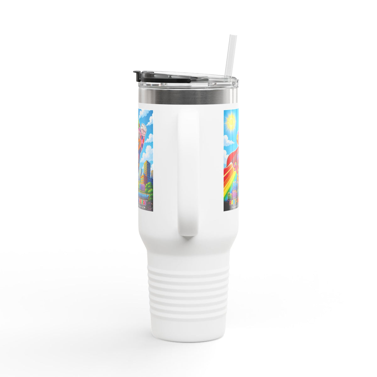 Panz™ 40oz Insulated Travel Mug – "My Autism is My Superpower" Graphic | Smile Universe Collection