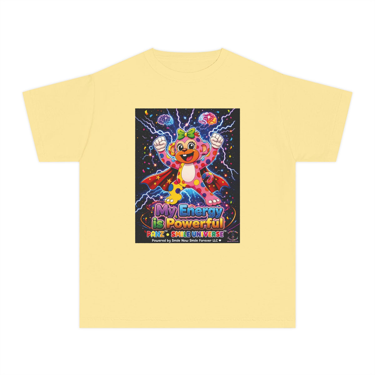 Panz™ Youth Midweight Tee – "My Energy is Powerful" Graphic Tee | Smile Universe Collection