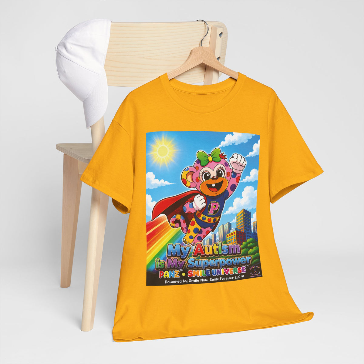 Panz™ Unisex Heavy Cotton™ Tee – "My Autism is My Superpower" Graphic | Smile Universe Collection