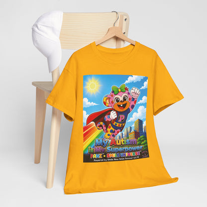 Panz™ Unisex Heavy Cotton™ Tee – "My Autism is My Superpower" Graphic | Smile Universe Collection