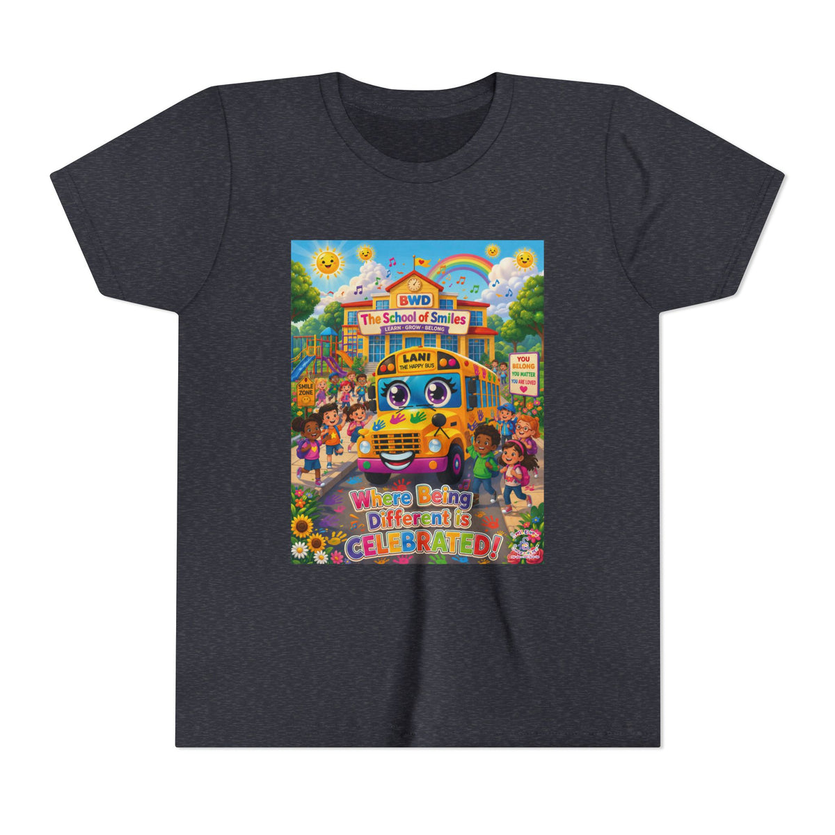 Lani™ Youth Short Sleeve Tee – "Where Being Different is CELEBRATED!" Graphic Shirt
